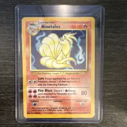 Pokemon Ninetales Base Set Holo Rare 12/102 80 HP Wizards of the Coast - Image 1
