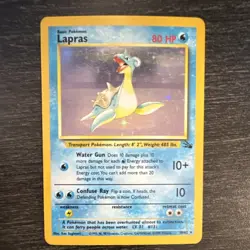 Pokemon Lapras Fossil Holo Rare Unlimited 10/62 80 HP 1999 The Pokemon Company - Image 1