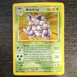 Pokemon Nidoking Base Set Holo Rare 11/102 90 HP 1999 Wizards of the Coast - Image 1