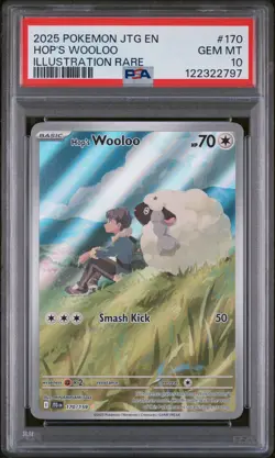 2025 POKEMON JTG EN-JOURNEY TOGETHER ILLUSTRATION RARE #170 HOP'S WOOLOO PSA 10 - Image 1
