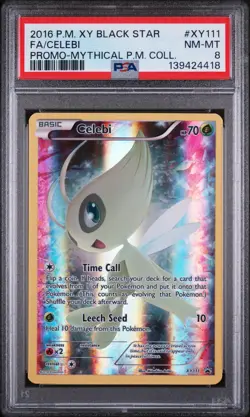 2016 POKEMON XY BLACK STAR PROMO MYTHICAL POKEMON COLL FULL ART/CELEBI PSA 8 - Image 1