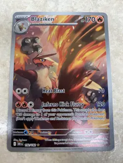 Pokemon Blaziken Illustration Rare IR Full Art Holo 192/182 Destined Rivals - Image 1