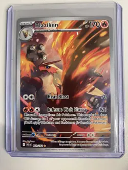 Pokemon Blaziken Illustration Rare IR Full Art Holo 192/182 Destined Rivals - Image 3