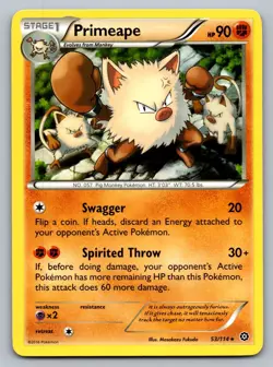 Pokemon TCG XY - Steam Siege Primeape 53/114 - Image 1
