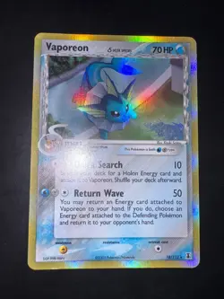 2005 Pokemon EX Delta Species Vaporeon Holo #18/113 ENG NearMint- - Image 1