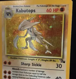 1999 POKEMON FOSSIL UNLIMITED KABUTOPS 9/62 HOLO RARE - Image 4