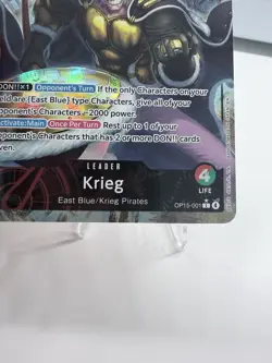 ONE PIECE ENGLISH Krieg (Alt Art) OP15-001 L Adventure on KAMI's Island - NM - Image 3