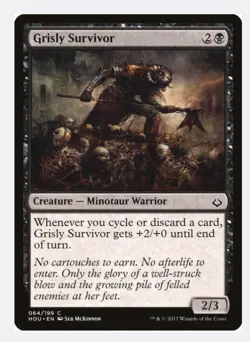 Grisly Survivor #64 HOU Magic Card in a Protective Sleeve - Image 1