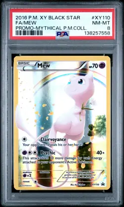 Mew XY110 Mythical Pokemon Collection Black Star Promo Pokemon PSA 8 - Image 1