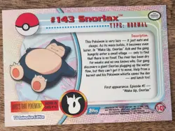 SNORLAX no 143 -pokemon topps bleu TV animation Edition - Non Holo - Image 4