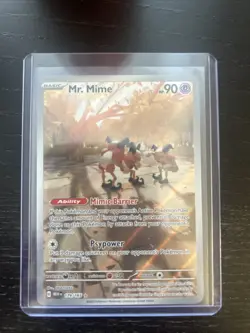 Pokemon TCG Mr. Mime Scarlet Violet-151 Holo Card 179/165 Illustration Rare NM - Image 1