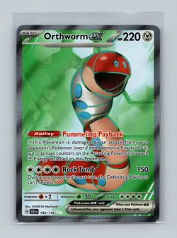 Orthworm EX 162/142 Full Art NM/M Stellar Crown Pokemon Card - Image 1