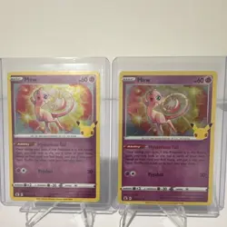 2 Card Lot Pokemon Celebrations Mew Holo Rare Near Mint - Image 1