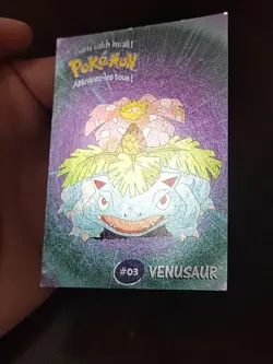 MP! Danone SHINY SILVER Venusaur #03 1/8 Pokemon Stadium Tip Card 2000 - Image 3