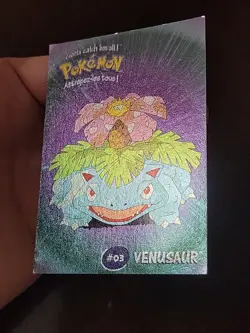 MP! Danone SHINY SILVER Venusaur #03 1/8 Pokemon Stadium Tip Card 2000 - Image 4