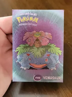 MP! Danone SHINY SILVER Venusaur #03 1/8 Pokemon Stadium Tip Card 2000 - Image 5