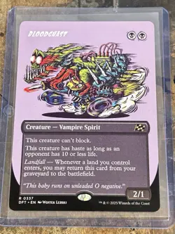 Bloodghast (Borderless) Aetherdrift Regular LP/MP MTG back corner cut poorly - Image 1