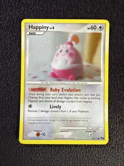 Pokemon TCG Happiny Pop Series 8 14/17 Cosmos Holo Card 14/17 Swirl - Image 1