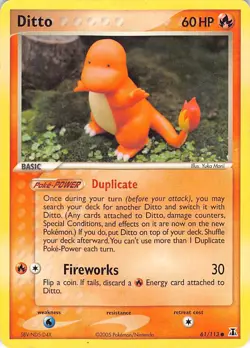 Ditto 61/113 Common Delta Species Pokemon Moderately Played - Image 1