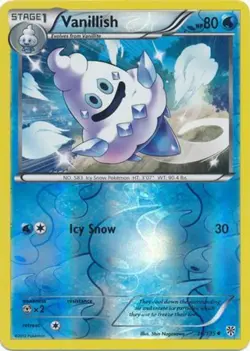 Pokemon - Vanillish - 36/135 - Uncommon - Reverse Holo - BW Plasma Storm - NM - Image 1