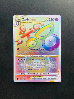 Carte Pokemon Zarbi Vstar 199/195 Rainbow Secrete FA EB12 Tempete Argentee NEUF - Image 1