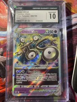 2022 Pokemon SWSH Silver Tempest Unown VSTAR 066/195 Ultra Rare CGC GEM MINT 10 - Image 1