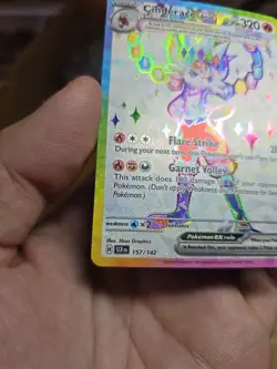 Pokemon TCG Cinderace EX Full Art Ultra Rare Rainbow Holo Stellar Crown - Image 2