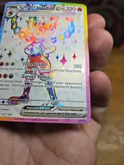 Pokemon TCG Cinderace EX Full Art Ultra Rare Rainbow Holo Stellar Crown - Image 3