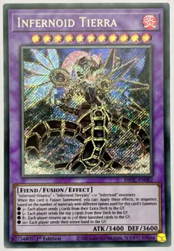 BROL-EN082 Infernoid Tierra - Secret Rare 1st Edition Near Mint YuGiOh Card - Image 1