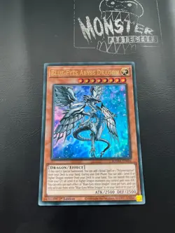 YUGIOH BLUE-EYES ABYSS DRAGON ULTRA RARE MAMA-EN056 1ST EDITION - Image 1