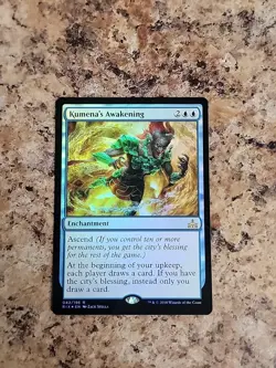 MTG FOIL Kumena's Awakening - Rivals of Ixalan #42 Near Mint Never Played - Image 2