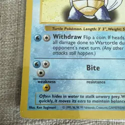 Wartortle 42/102 Uncommon Base Set Pokemon Shadowless LP- - Image 4