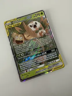 Rowlet & Alolan Exeggutor GX 1/236 Sun and Moon Unified Minds Tag Team NM - Image 1