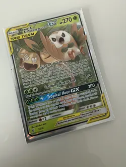 Rowlet & Alolan Exeggutor GX 1/236 Sun and Moon Unified Minds Tag Team NM - Image 3