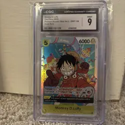 One Piece Monkey.D.Luffy SR OP07-109 Best Premium Booster Vol.2 CGC 9 - Image 1