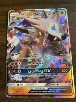 Lycanroc GX SM14 Promo Black Star Holo Rare Pokemon Card - Image 1