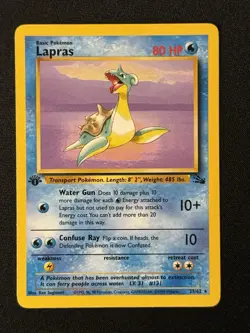 Pokemon Card - Lapras Fossil 25/62 Rare 1st Edition - Image 1