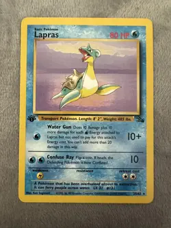 Lapras 25/62 1st Edition Fossil Pokemon Card LP/nm - Image 1
