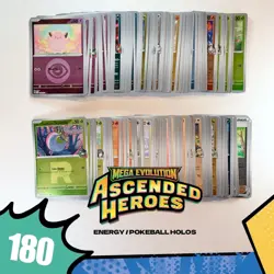 Ascended Heroes : Energy & Poke Ball Reverse Holo (180+ Cards) - No Duplicates - Image 1