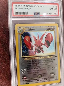 Scizor Neo Discovery Holo Pokemon Card WOTC NM Mint PSA 8 - Image 3