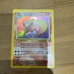 Pokemon Jungle Flareon Card 3/64 Holo Rare Shiny Base Set - Image 1