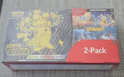 POKEMON Surging Sparks ETB & Booster Bundle Costco 2 Pack. Factory Sealed - Image 1