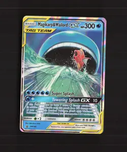 Magikarp & Wailord GX SM166 Full Art Black Star Promo Holo Pokemon Card DMG - Image 1