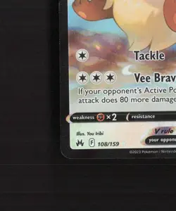 Eevee V 108/159 Crown Zenith Ultra Rare Holo Pokemon Card LP+ - Image 5