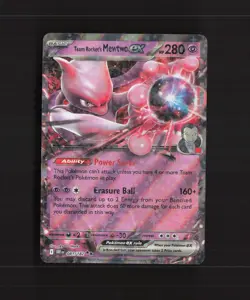 Team Rocket's Mewtwo ex 081/182 Destined Rivals Ultra Rare Holo Pokemon Card NM - Image 1