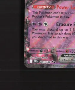Team Rocket's Mewtwo ex 081/182 Destined Rivals Ultra Rare Holo Pokemon Card NM - Image 5
