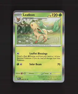 Leafeon 005/131 Prismatic Evolutions Holo Rare Pokemon Card NM - Image 1
