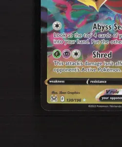 Giratina V 130/196 Lost Origin Ultra Rare Holo Pokemon Card NM - Image 5