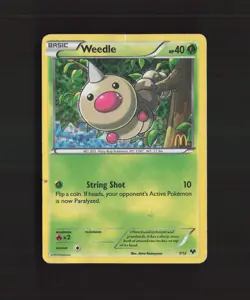 Weedle 1/12 McDonalds Promo 2013 Holo Rare Pokemon Card DMG - Image 1
