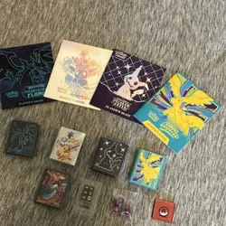Pokemon Card Sleeves Players Guides Dice And Magnet lot - Image 1